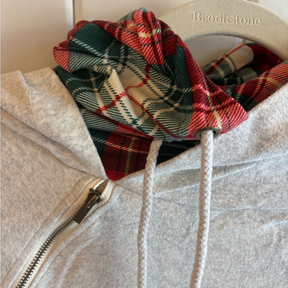 Women’s Christmas plaid Gray Hoodie - Picture 2 of 5